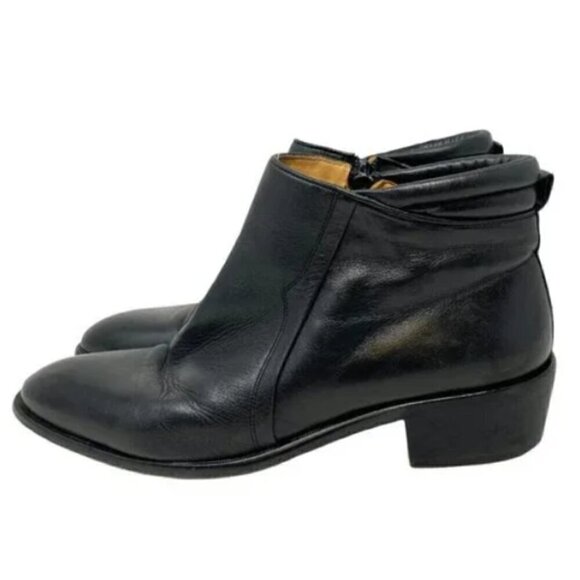 Mario Calugi Black Calf Leather Zip Ankle Boots - Size 7.5 - Picture 2 of 8